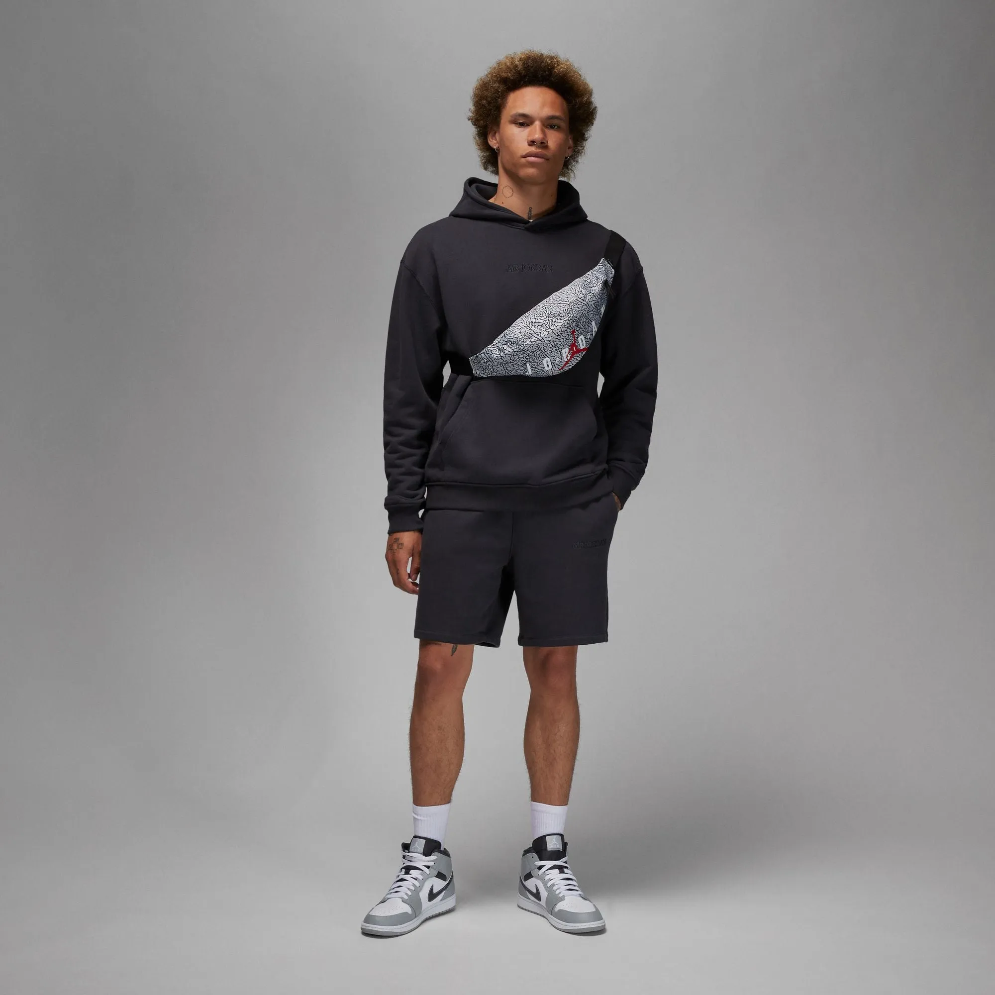Air Jordan Wordmark Fleece Hoodie 'Off Noir'