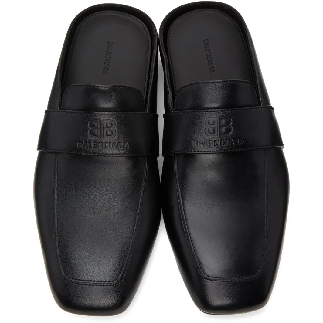 Balenciaga Black City Sabot Loafers
