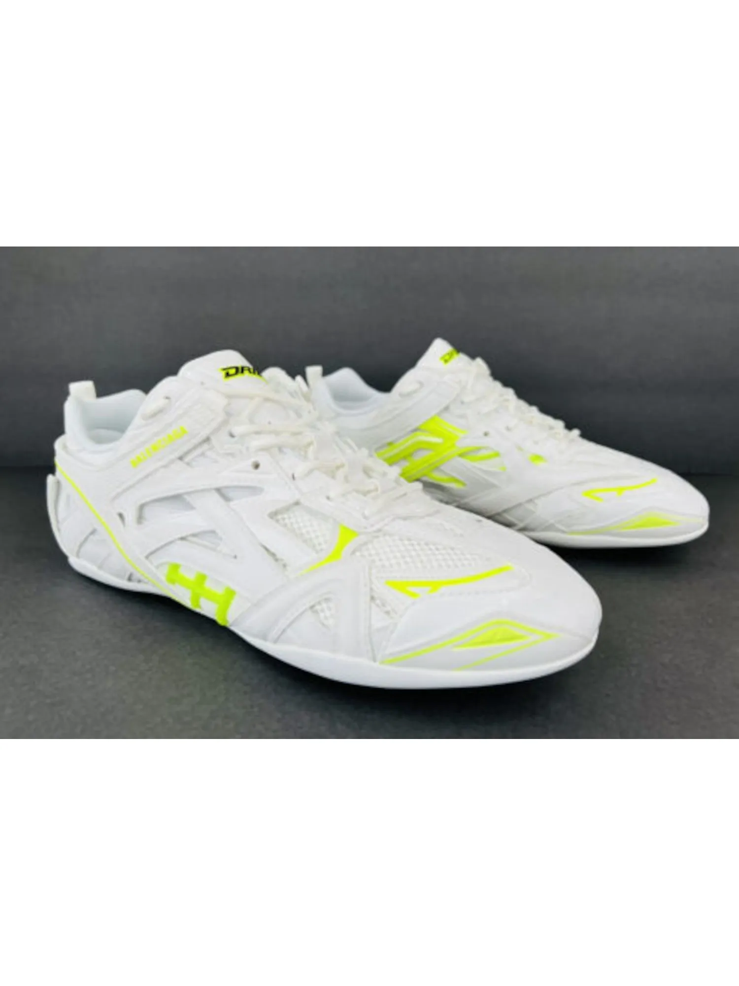 BALENCIAGA Mens White Drive Round Toe Lace-Up Athletic Sneakers Shoes