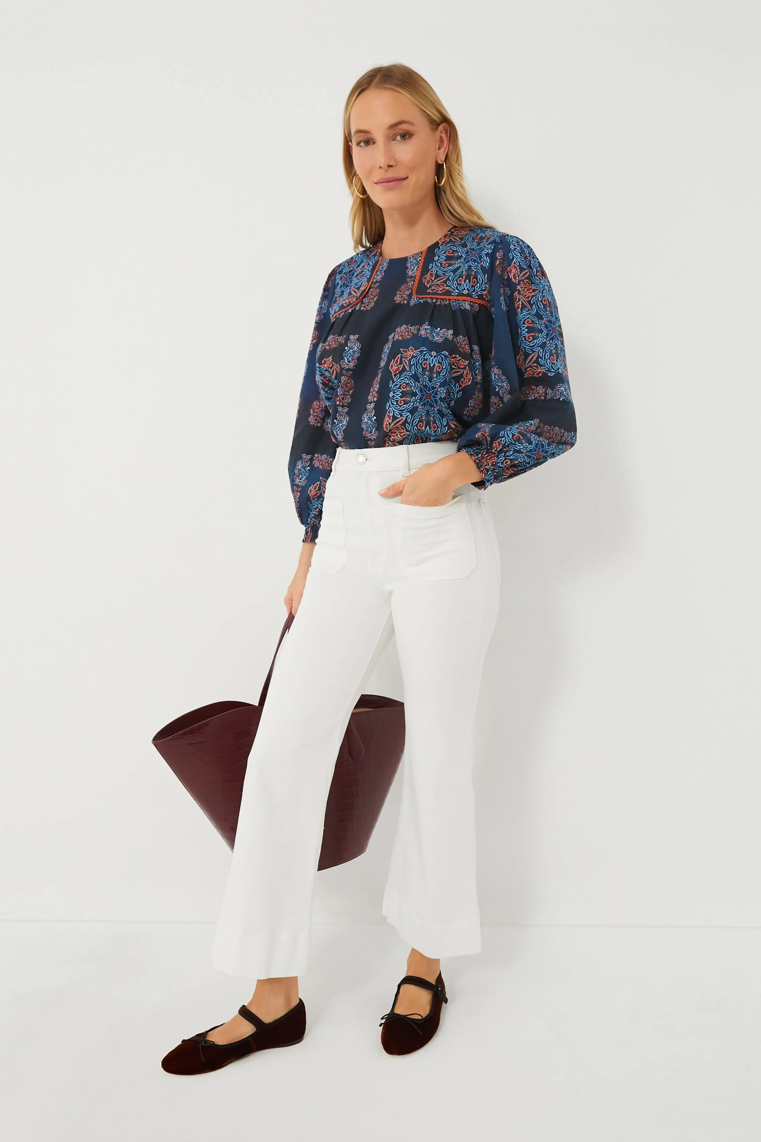 Bleu Fable Shea Peasant Blouse