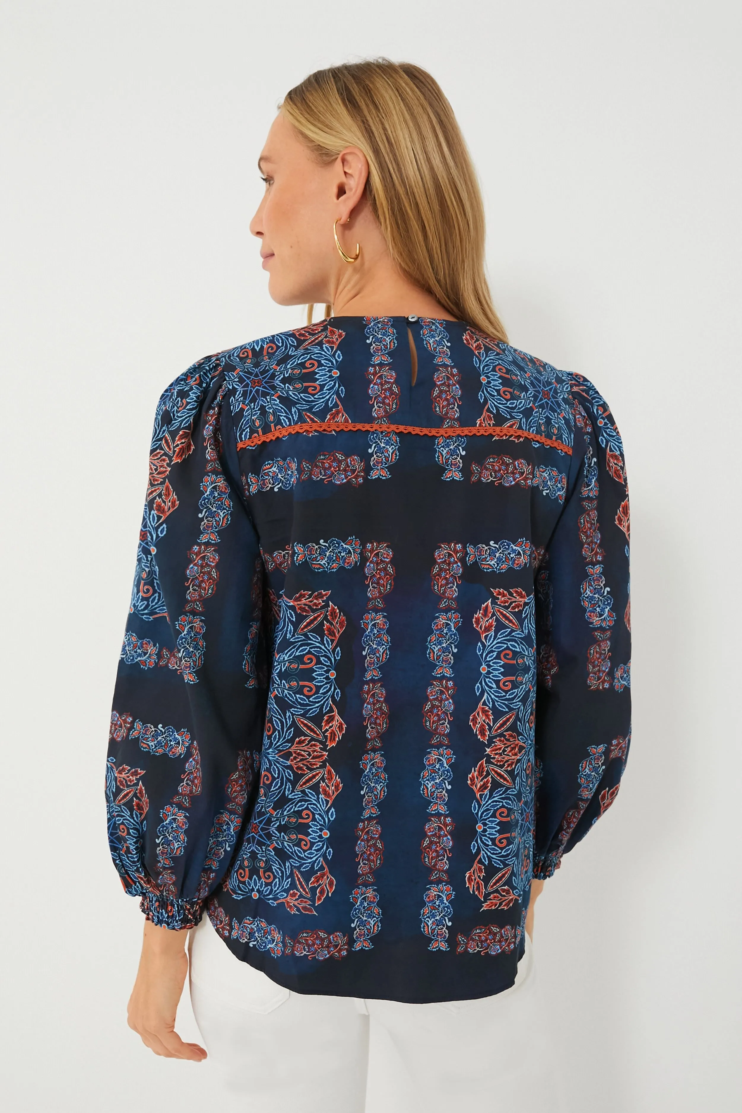 Bleu Fable Shea Peasant Blouse