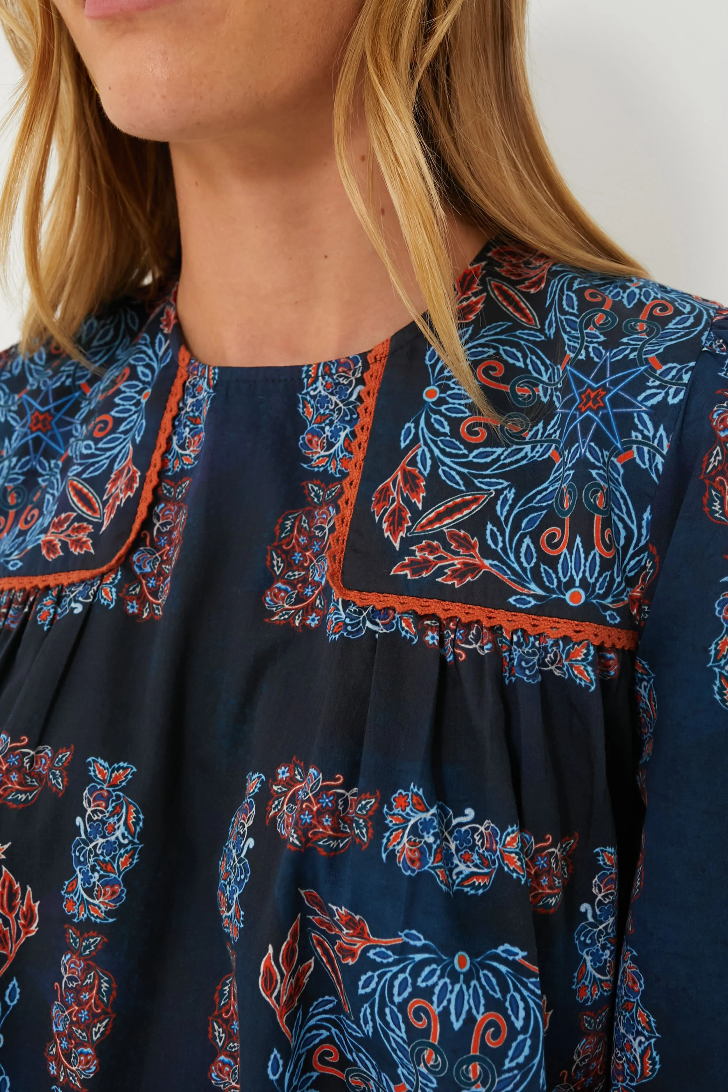 Bleu Fable Shea Peasant Blouse