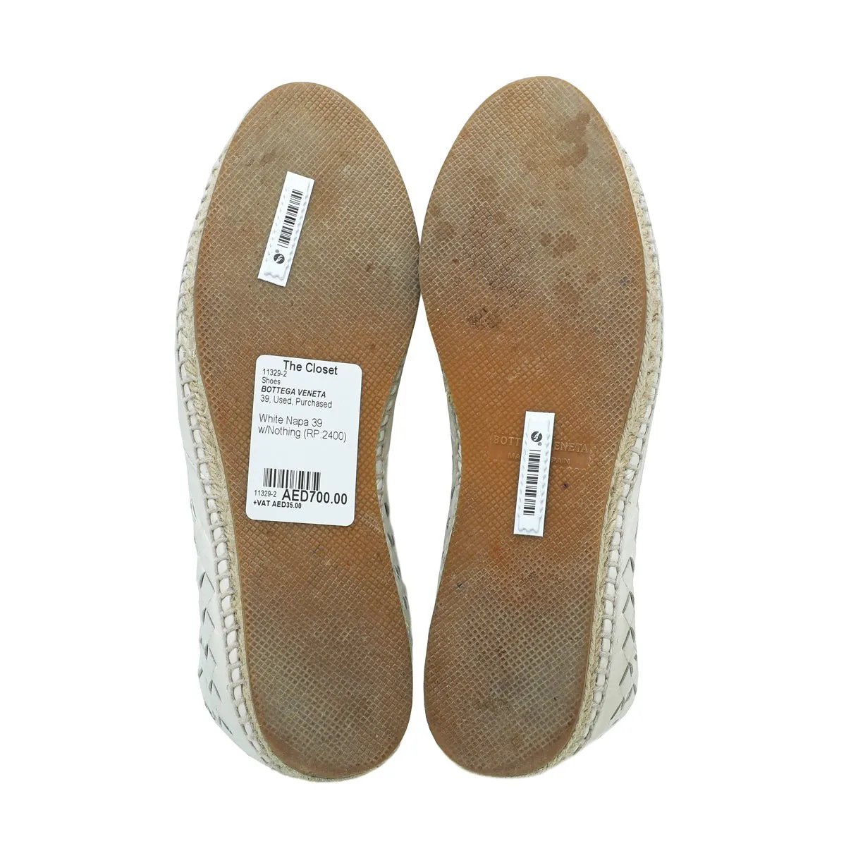 Bottega Veneta White Gala Espadrille 39