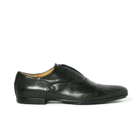 Cesare Paciotti Luxury Italian Baby Horse Black Leather Loafers (CPM2314)