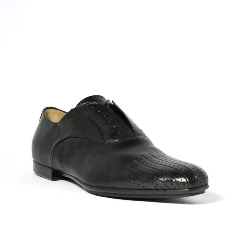Cesare Paciotti Luxury Italian Baby Horse Black Leather Loafers (CPM2314)