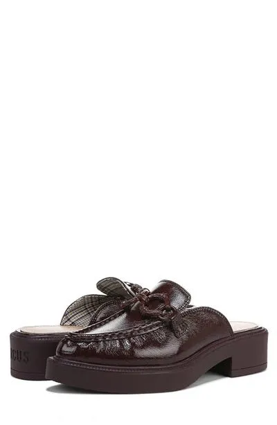 Circus by Sam Edelman Nancy Burgundy Glossy Rounded Toe Patent Slip On Mules
