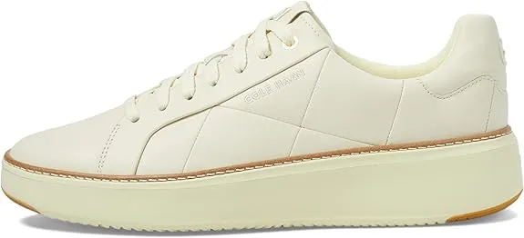 Cole Haan Grandpro Topspin Ivory Quilted Leather Lace Up Low Top Sneakers