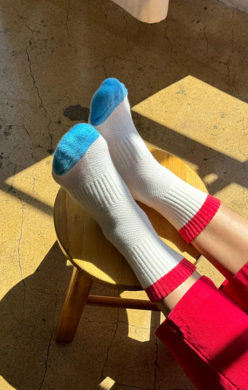 Color Block Girlfriend Socks | Red/Blue