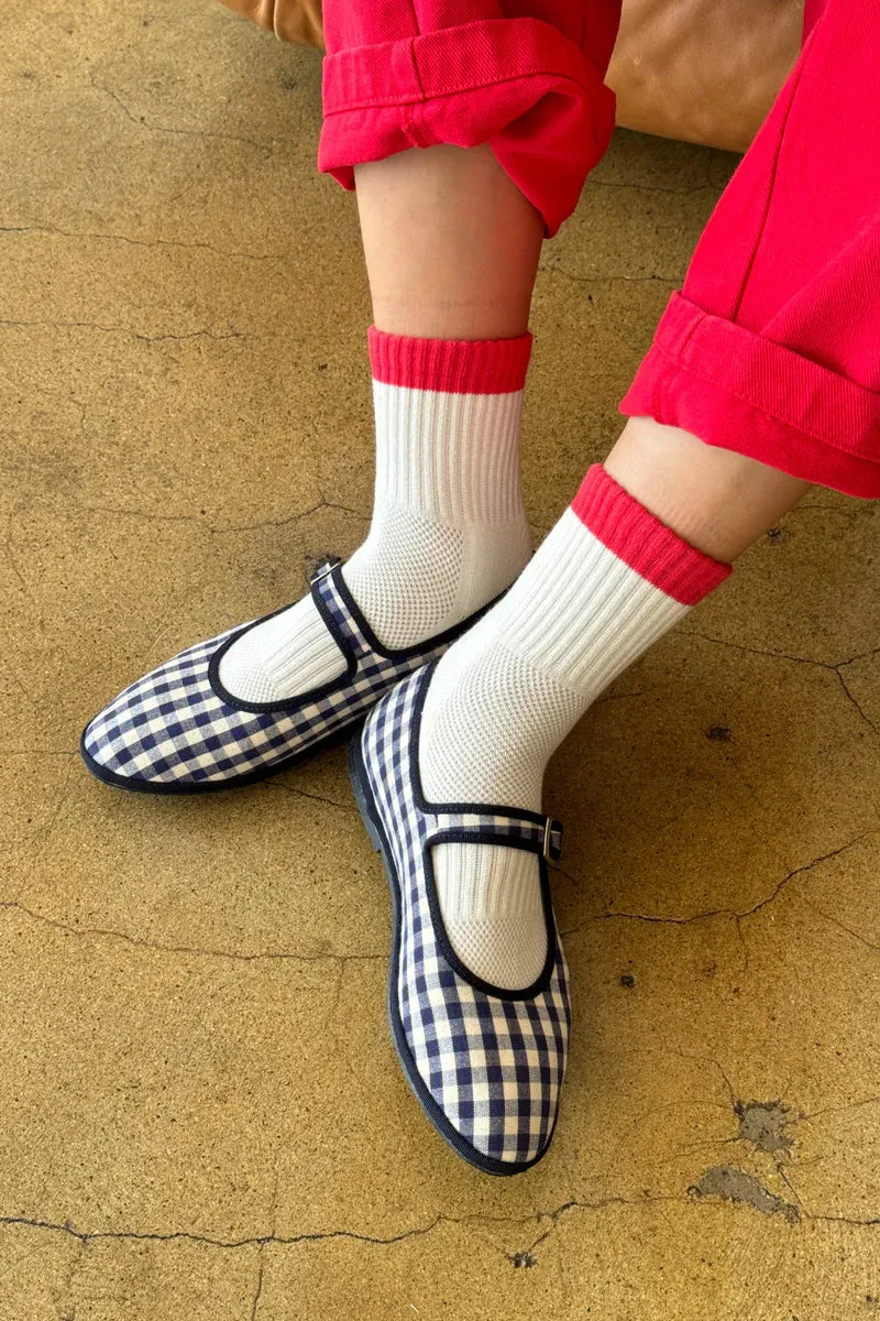 Color Block Girlfriend Socks | Red/Blue