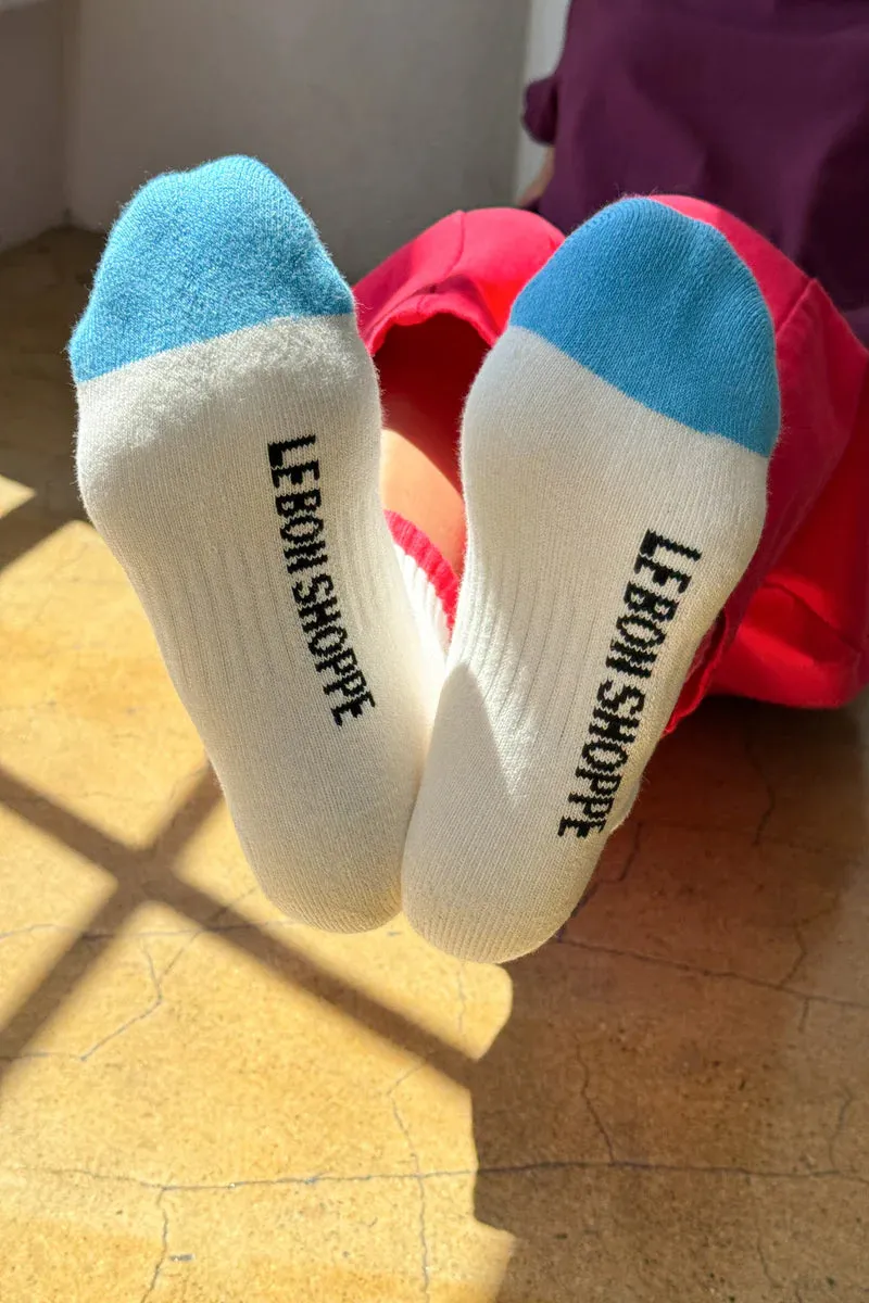 Color Block Girlfriend Socks | Red/Blue