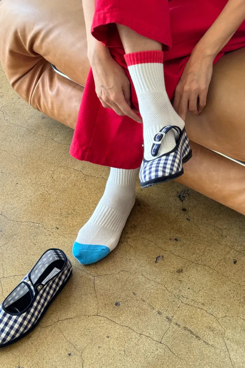 Color Block Girlfriend Socks | Red/Blue