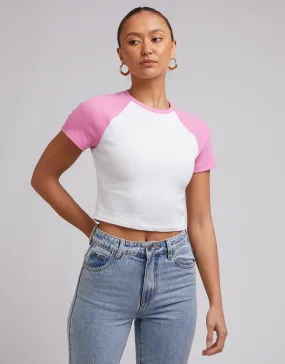Contrast Tee Bright Pink