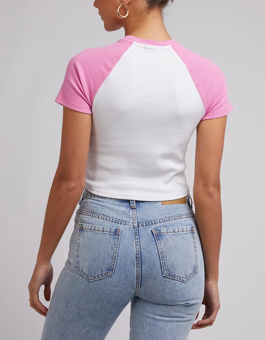 Contrast Tee Bright Pink