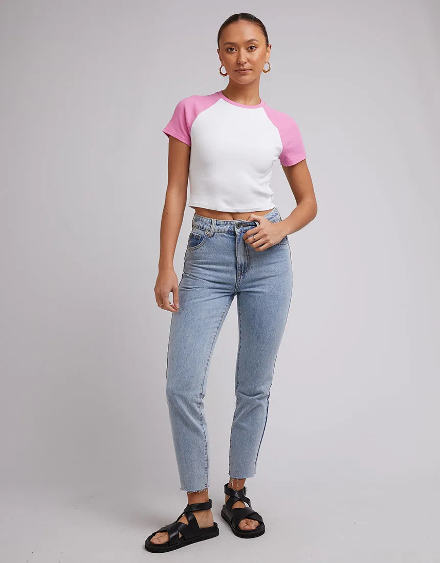 Contrast Tee Bright Pink