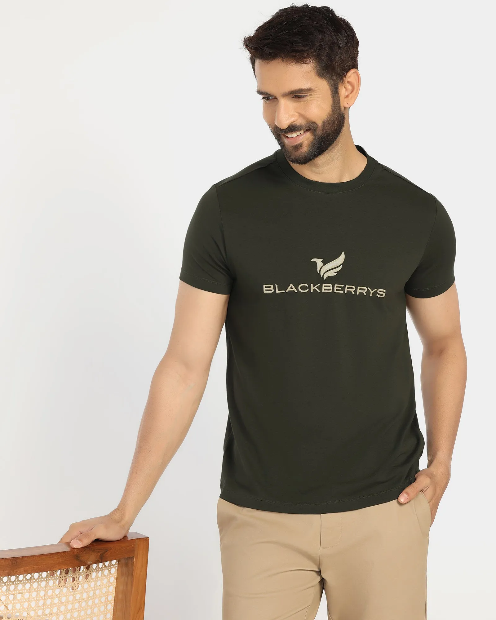 Crew Neck Kelp Solid T-Shirt - Phoenix