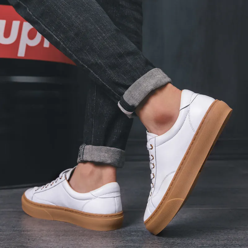 Fashion Genuine Leather Breathable Casual Sneakers