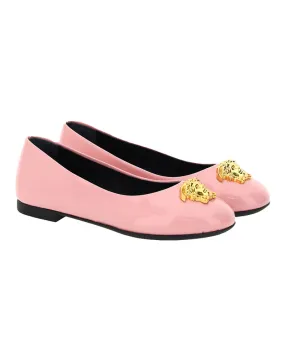 Girls Pink Patent Leather Ballerinas