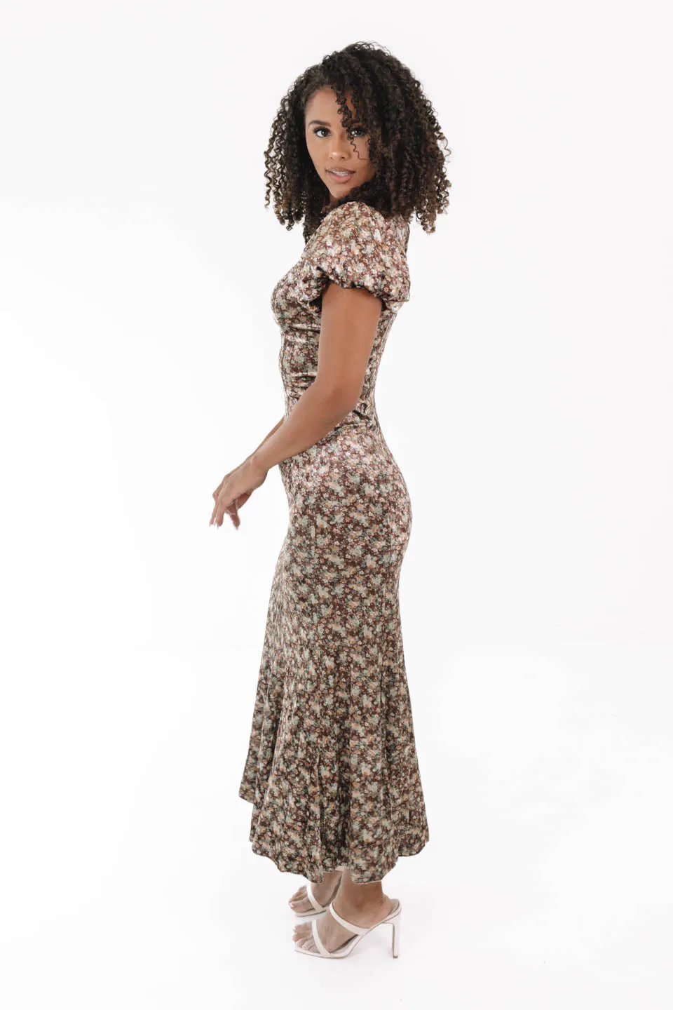 Just My Type Midi Dress - Brown