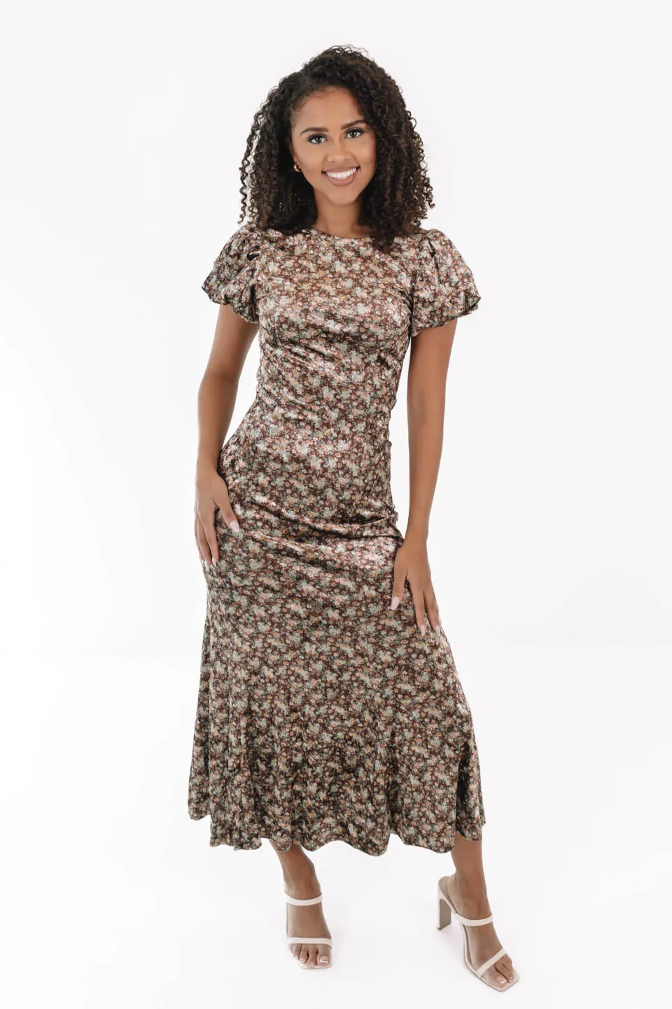Just My Type Midi Dress - Brown