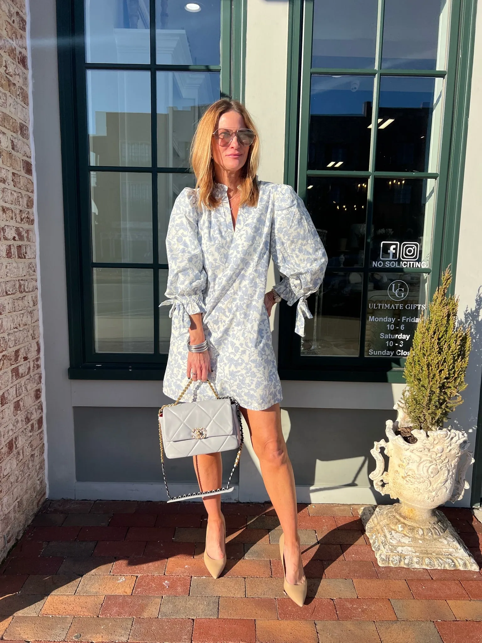 Kaia Floral Print Mini Dress Blue