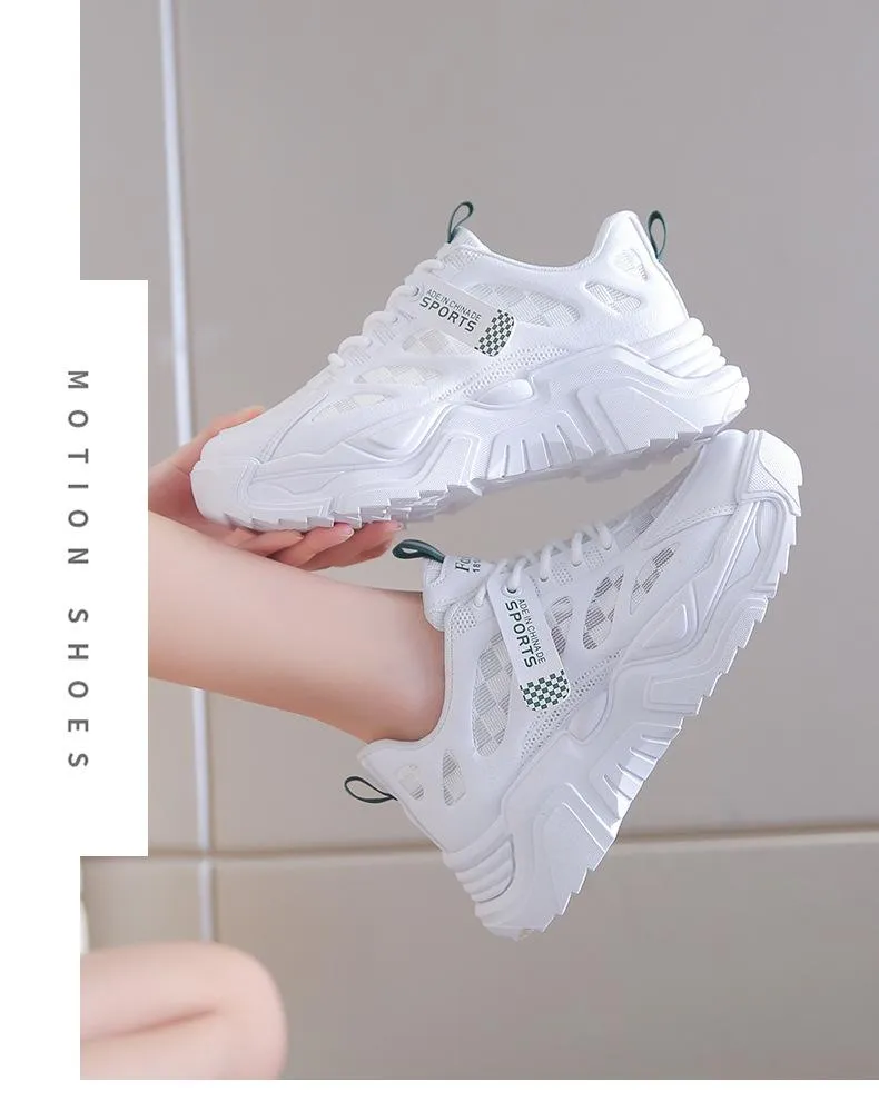 Mesh Breathable Lace-Up Sneakers