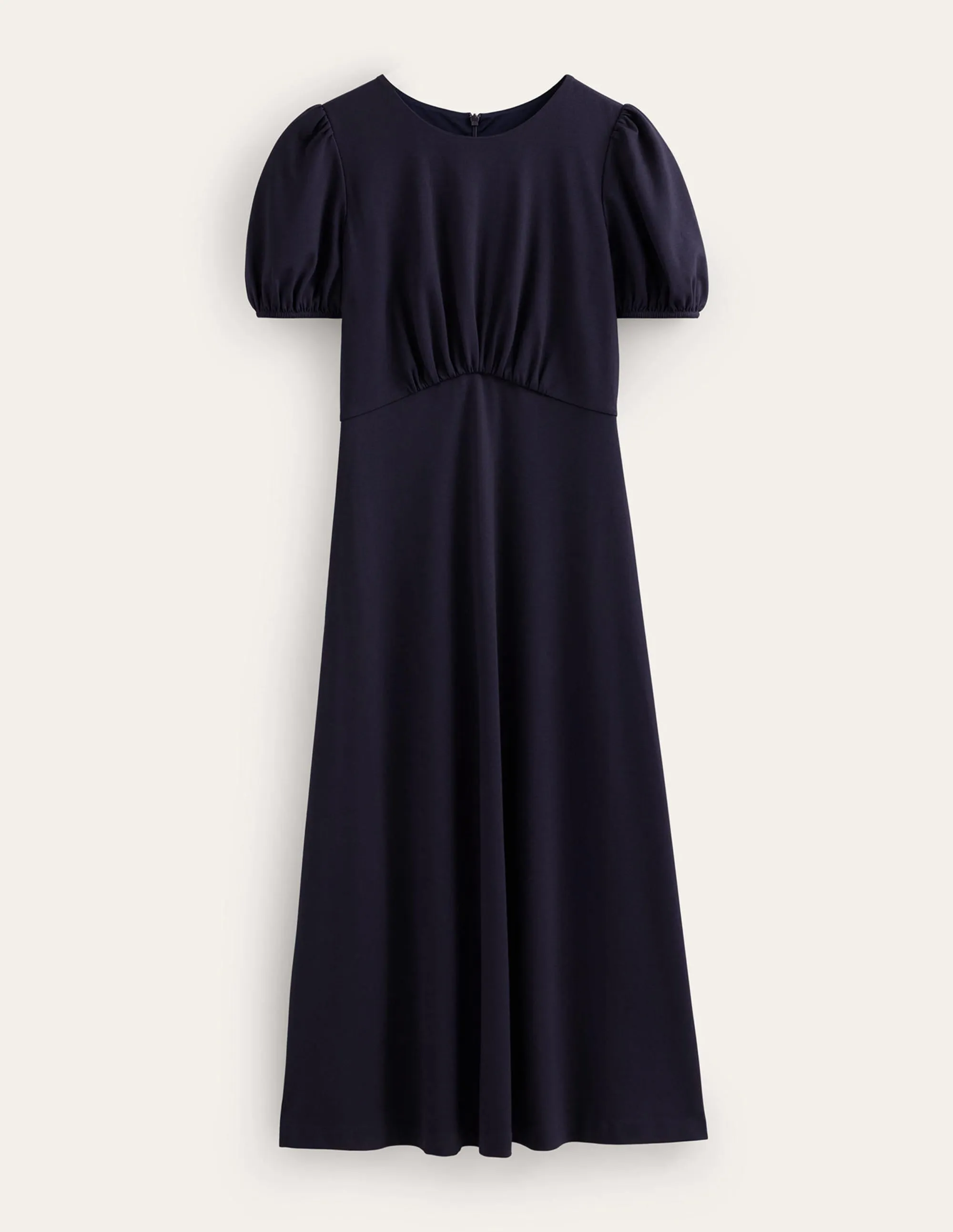 Nancy Ponte Midi Dress-Navy