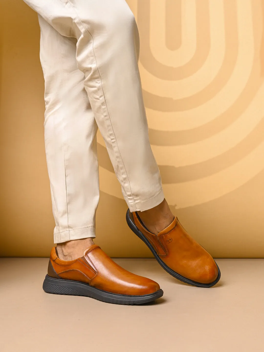 Pelle Albero Extralight Comfortable Tan Leather Shoes