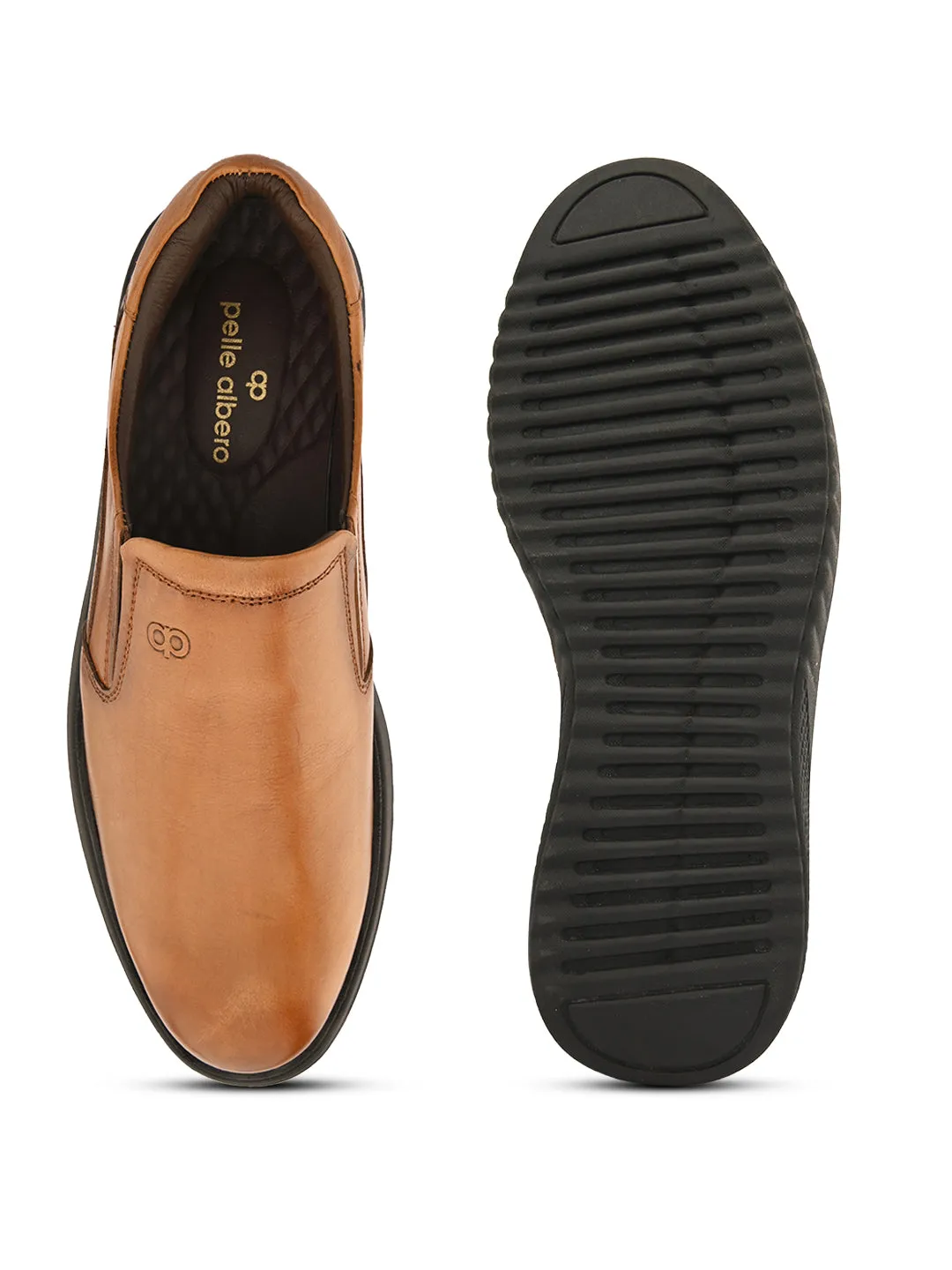 Pelle Albero Extralight Comfortable Tan Leather Shoes