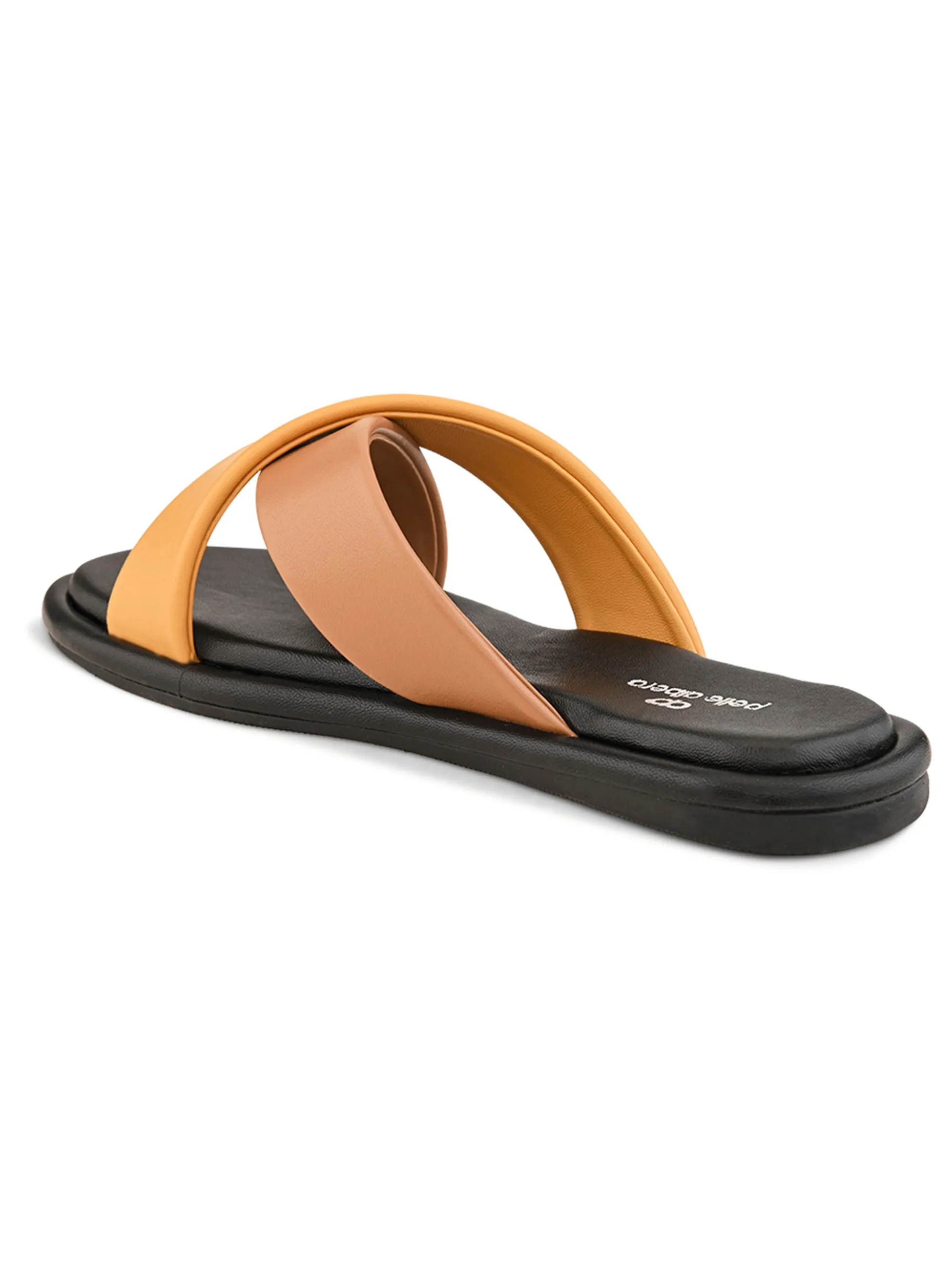 Pelle Albero Female's Yellow Faux Leather Flat Slipper