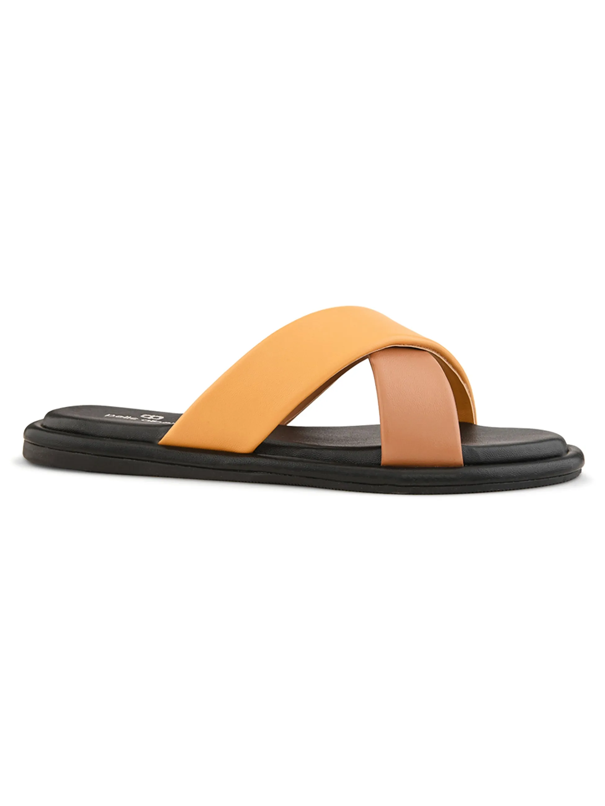 Pelle Albero Female's Yellow Faux Leather Flat Slipper