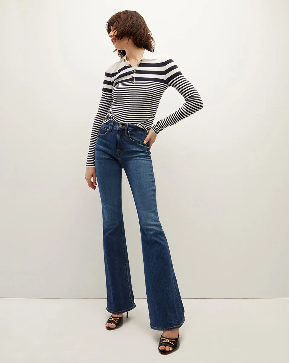 Raj Striped Polo Top