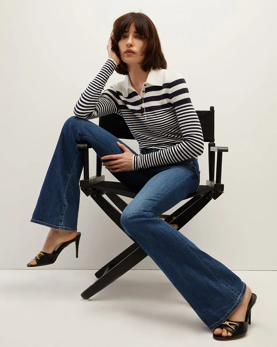 Raj Striped Polo Top
