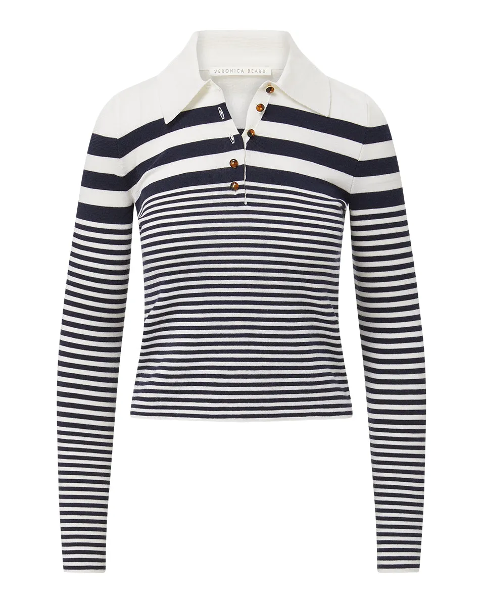 Raj Striped Polo Top