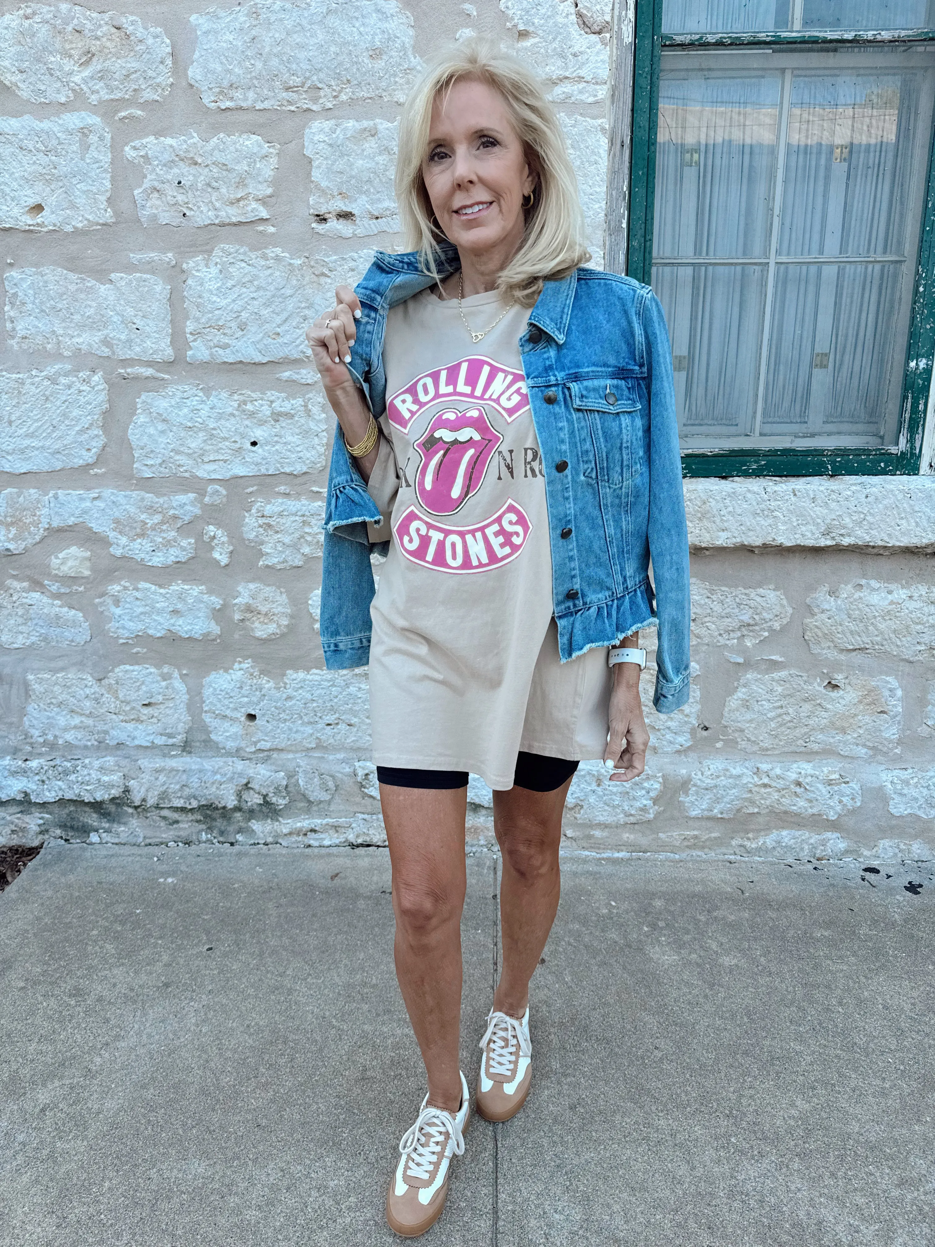 Rock N' Roll Rolling Stone Graphic Tee Dress