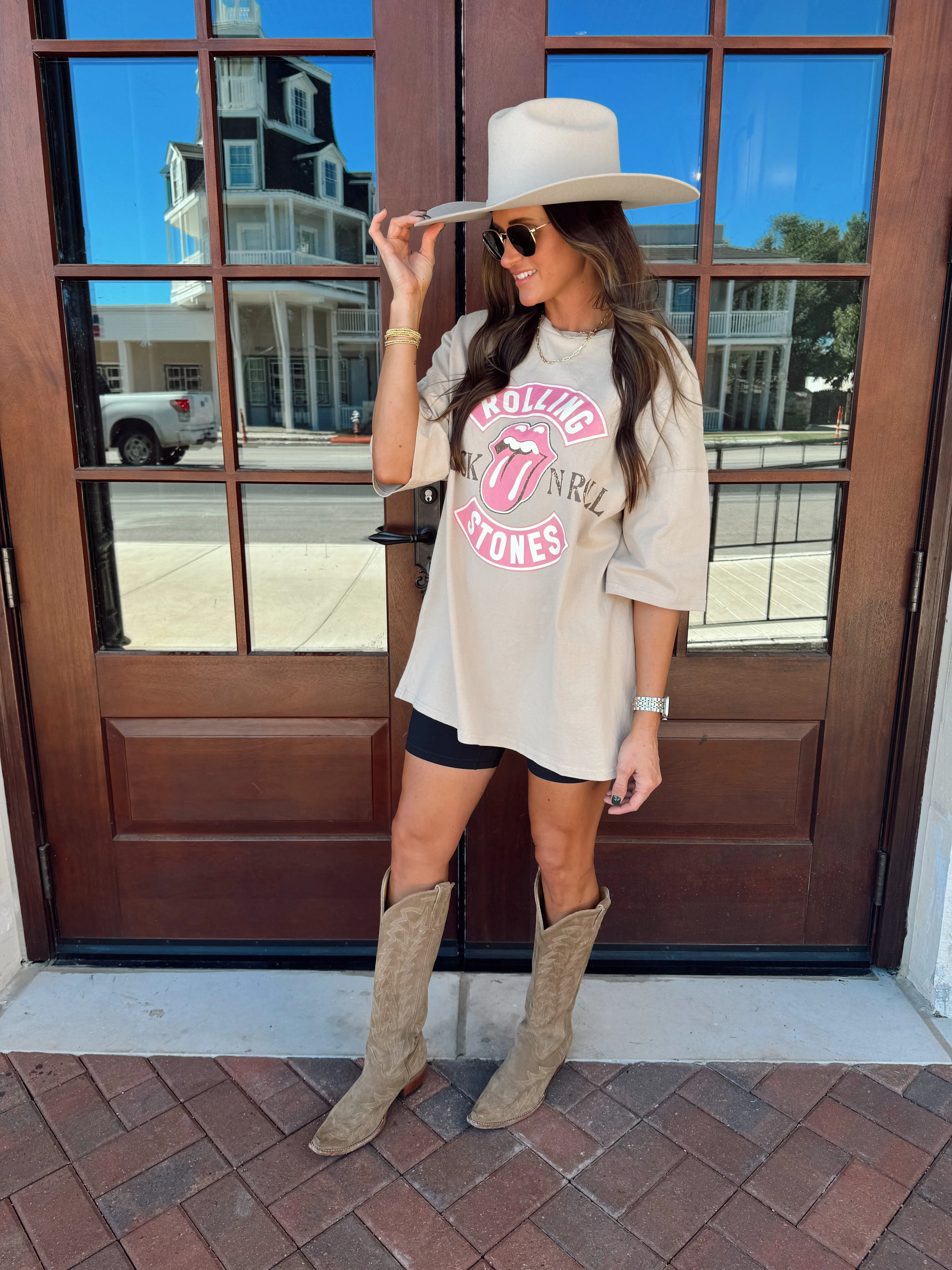 Rock N' Roll Rolling Stone Graphic Tee Dress