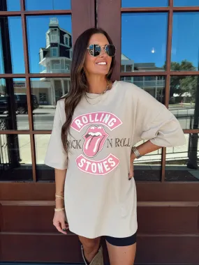 Rock N' Roll Rolling Stone Graphic Tee Dress