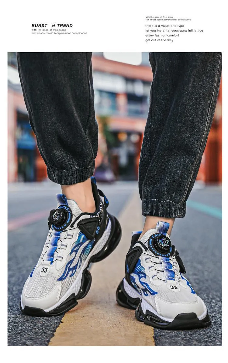 Rotating Button Breathable Sneakers