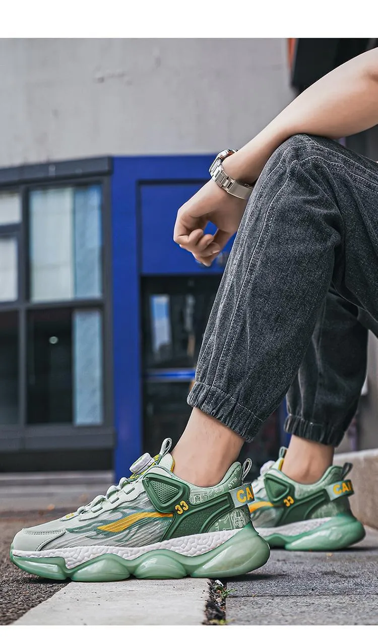 Rotating Button Breathable Sneakers