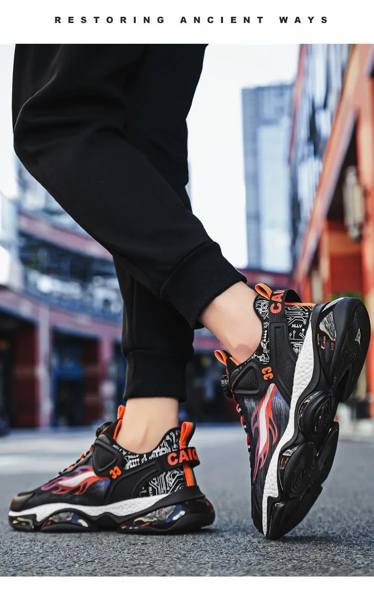 Rotating Button Breathable Sneakers
