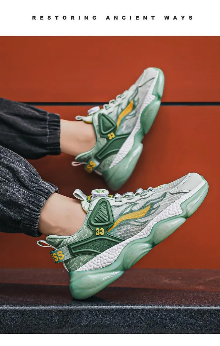 Rotating Button Breathable Sneakers