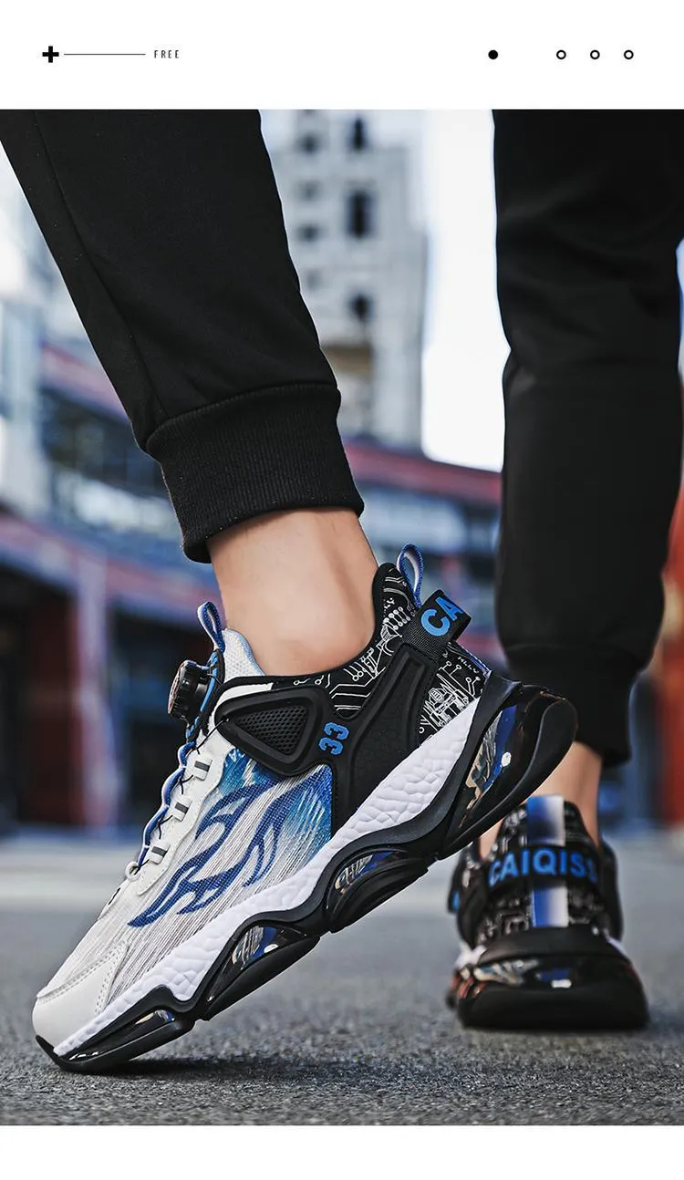 Rotating Button Breathable Sneakers