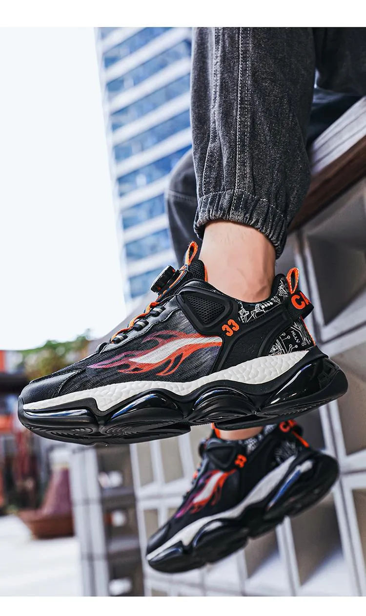 Rotating Button Breathable Sneakers