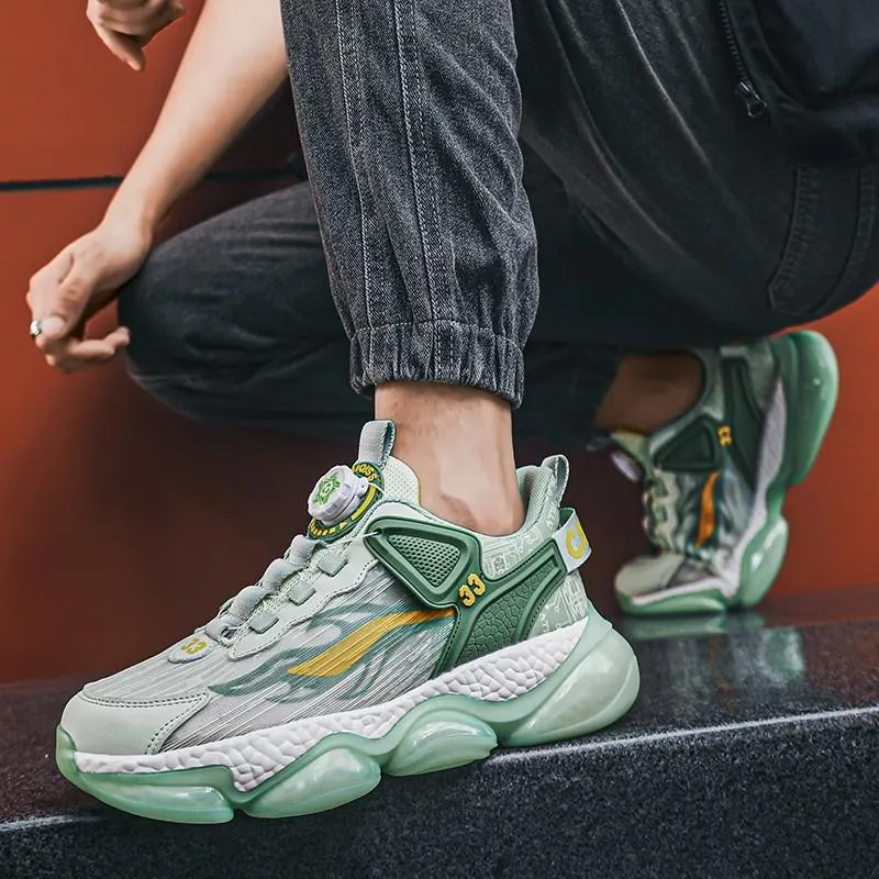 Rotating Button Breathable Sneakers