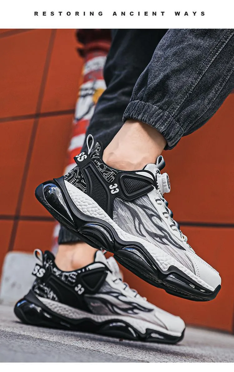 Rotating Button Breathable Sneakers