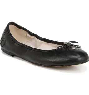 Sam Edelman Felicia Black Slip On Bow Detailed Rounded Toe Ballet Flat