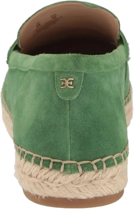 Sam Edelman Kai Thyme Green Slip On Rounded Toe Cork Detailed Espadrille Loafers