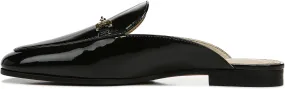 Sam Edelman Linnie Black Patent Slip On Round Toe Flat Dress Wide Mules Shoes