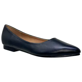 SOBEYO Women's Pointed Toe Flat Genuine Leather Memory Foam Cushion