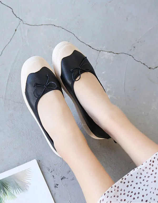 Spring Soft Leather Comfortable Flat Nurse Shoes