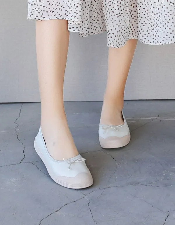 Spring Soft Leather Comfortable Flat Nurse Shoes